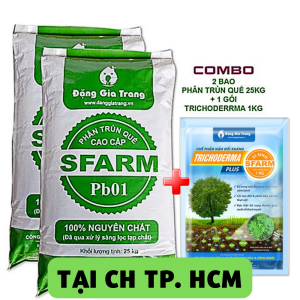 Combo 02 bao phân trùn quế loại 25kg + 1 túi Trichoderma plus Sfarm 1kg - Tại CH TP.HCM